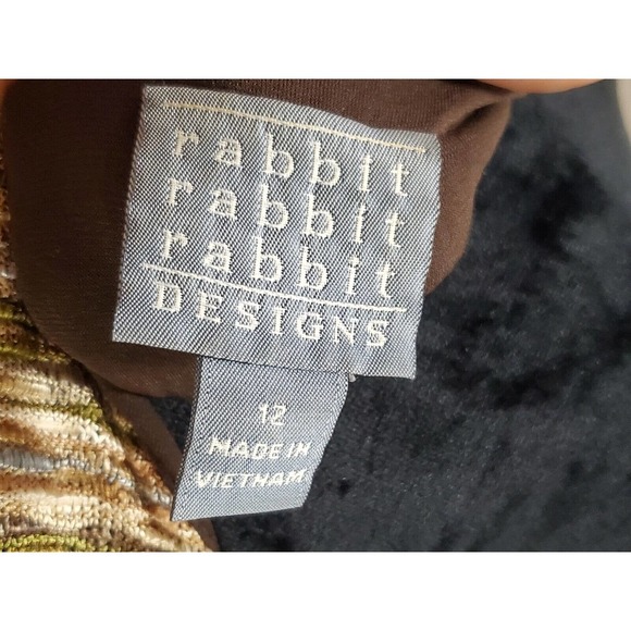 Rabbits Designs Women's Brown Polyester V-Neck Short Sleeve Knee Length Dress 12 - Picture 9 of 11